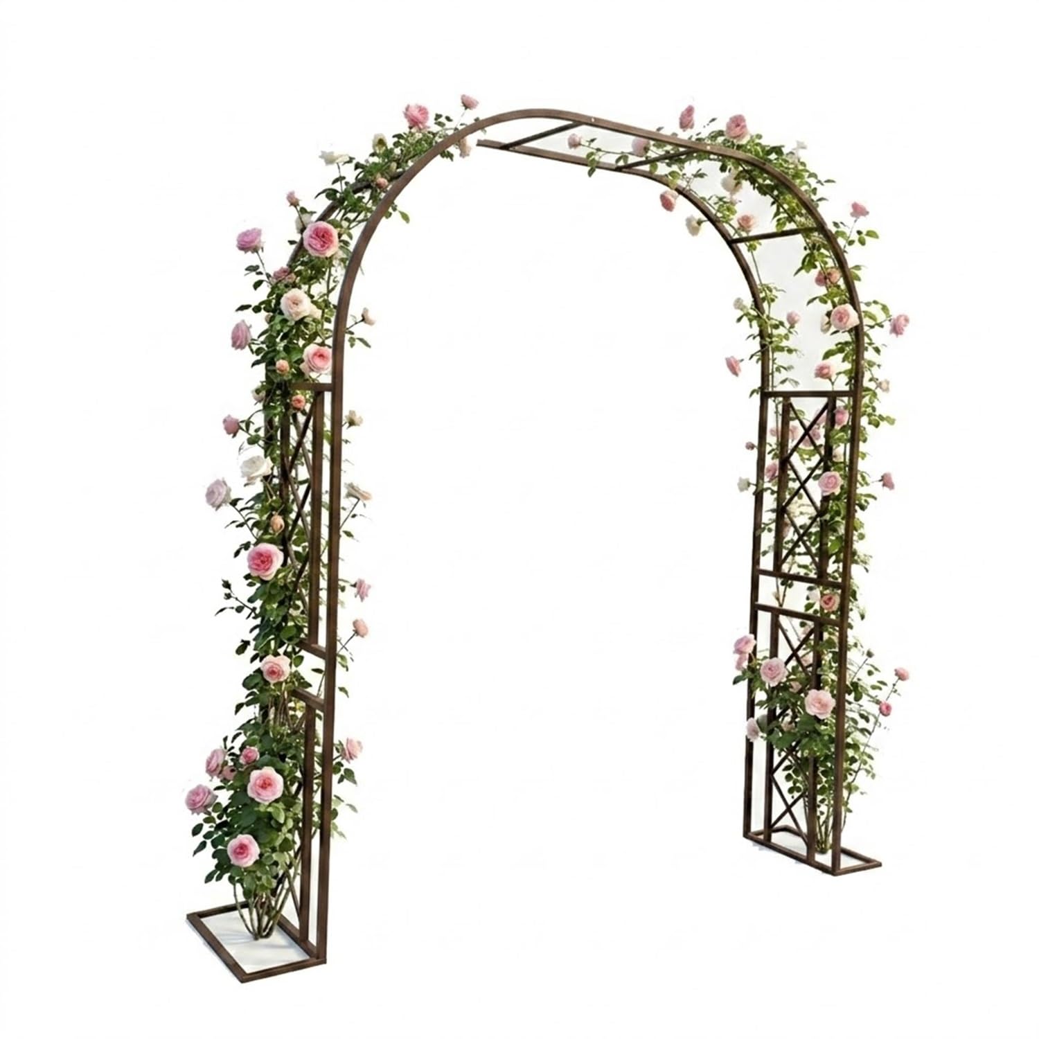 Arche de jardin en métal robuste en acier pour plantes grimpantes et roses