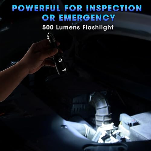 Miniatura 4 de Linterna pequeña de seguridad para tráfico, automóvil, emergencia  Encendedor de cigarrillos y linterna recargable USB C con cortador de cinturón de