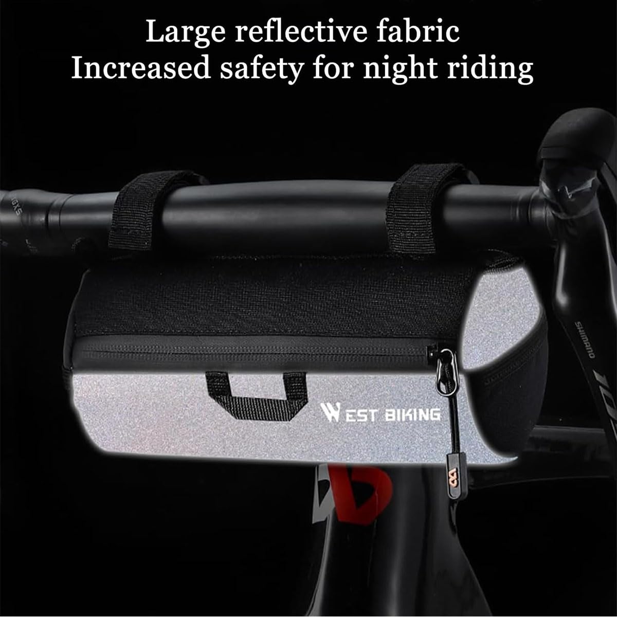 Borsa Manubrio Bici, Borsa Frontale Bicicletta con Spallacci, Leggero E Impermeabile Borsas MTB per Mountain Bike, Bici Da Strada, Bici Da Città, Bici Gravel, Nero 1L
