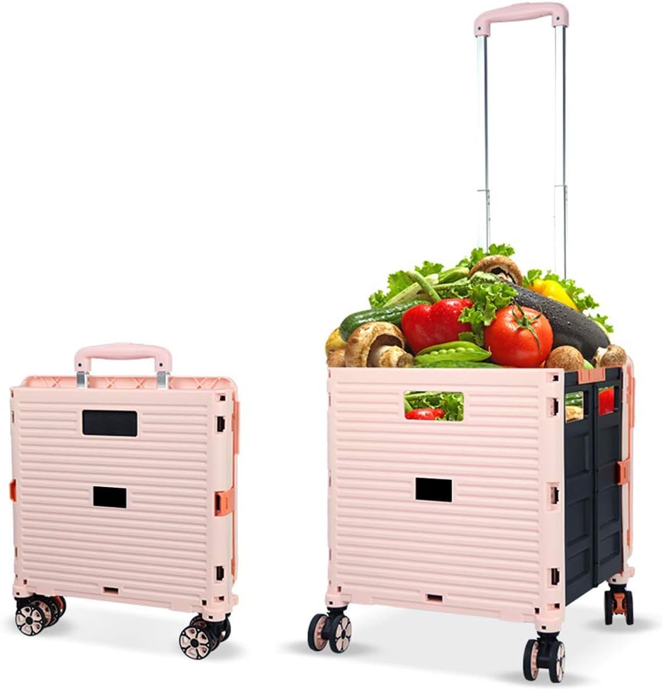 Carro Plegable para Botas, supermercado, Carrito de Compras, Caja de Almacenamiento Plegable con Ruedas, camión portátil, Rueda giratoria de 360 °, Resistente al Desgaste y silencioso 45 kg