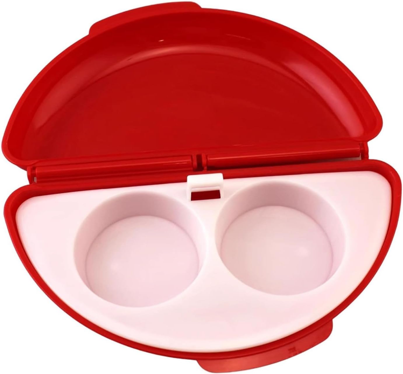 TopHomer 2 Cavity Easy Egg Breakfast Cooker, Microwave Omelet Pan and Egg Poacher - Egg Maker Easy to Use and Non-Stick Breakfast Egg Cookware (Red)