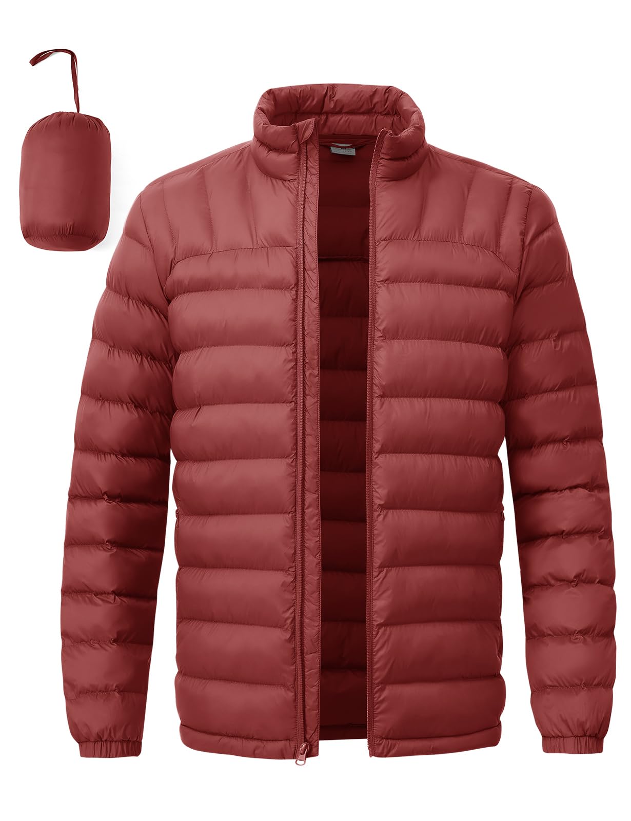 BGOWATU Men's Lightweight Packable Puffer Jacket Warm Winter Jacket for Men Down Alternative Puffy Coat