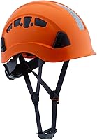 LOHASPRO ANSI Z89.1 Vented Orange Hard Hat with Chin Strap - Construction Safety Helmet for Men, Arborists, Tree Climbing