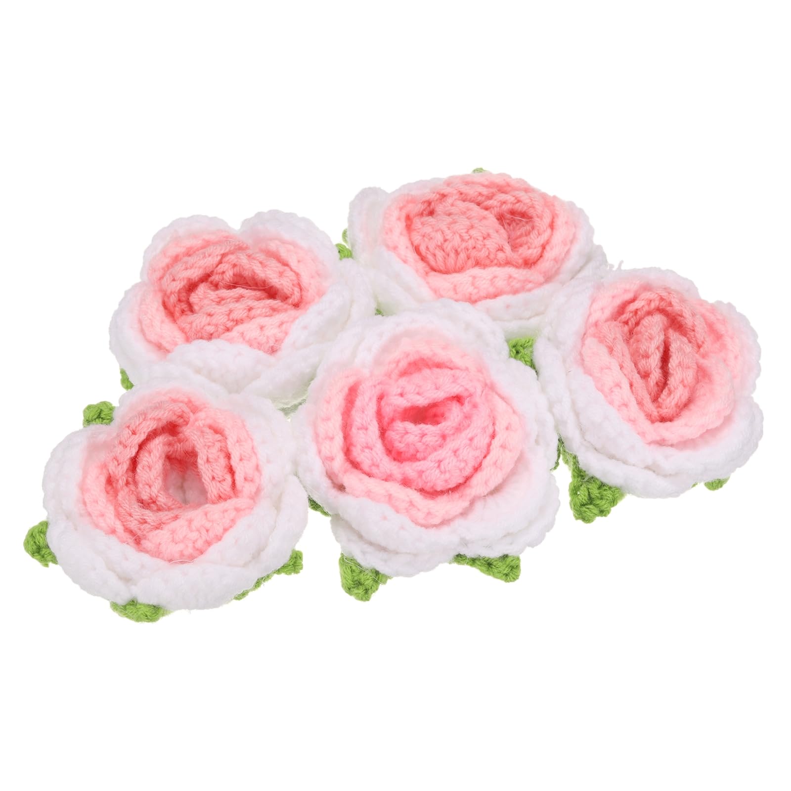 QUARKZMAN 50 Pezzi Fiori All'Uncinetto Da Cucire | Forma Di Fiore 4 Cm, Colori Bianco E Marrone | Applicazioni Floreali Fai Da Te Per Vestiti E Decorazioni