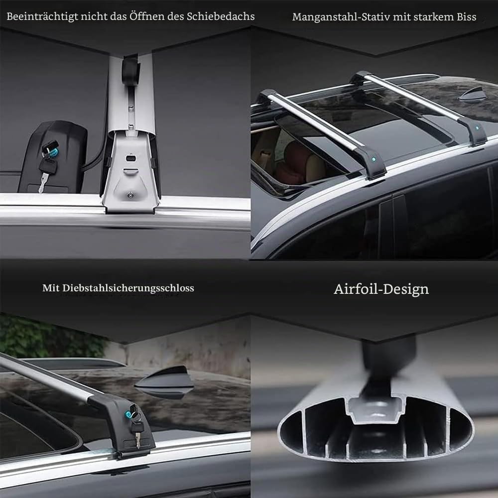 DachträGer RelingträGer für xpeng g9 2022-2024, Dachgepäckträger Dachträger Querträger Aluminium Diebstahl-Bars Auto Zubehör 2 Stück,Black