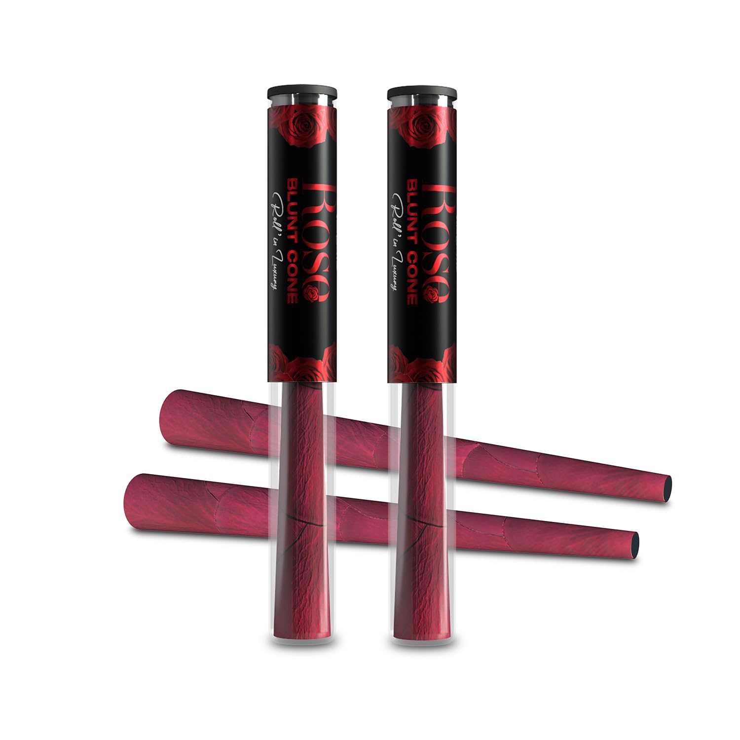BONGCHIE Rose Blunt Pre-Rolled Smoking Cones - Pack of 2 | King Size | Natural Unbleached, Vegan l Ultra-Slow Burning l Nicotine-Free