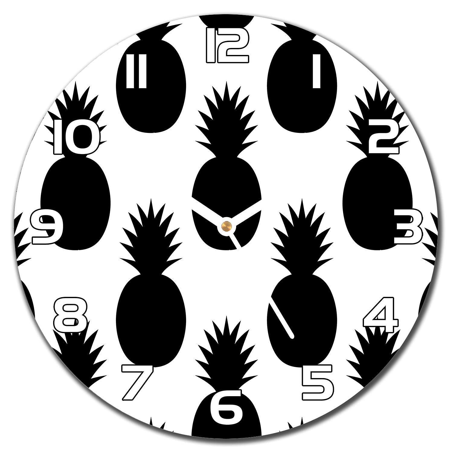 Horloge en verre cuisine salon murale ronde 30 cm impression moderne aiguilles blanches