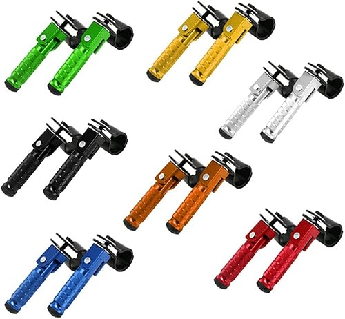 Miniatura 3 de FSFY - Reposapiés plegables para motocicleta, pedal izquierdo y derecho universal para motocicleta con núcleo de tubo de 1.181 in-1.260 in, azul