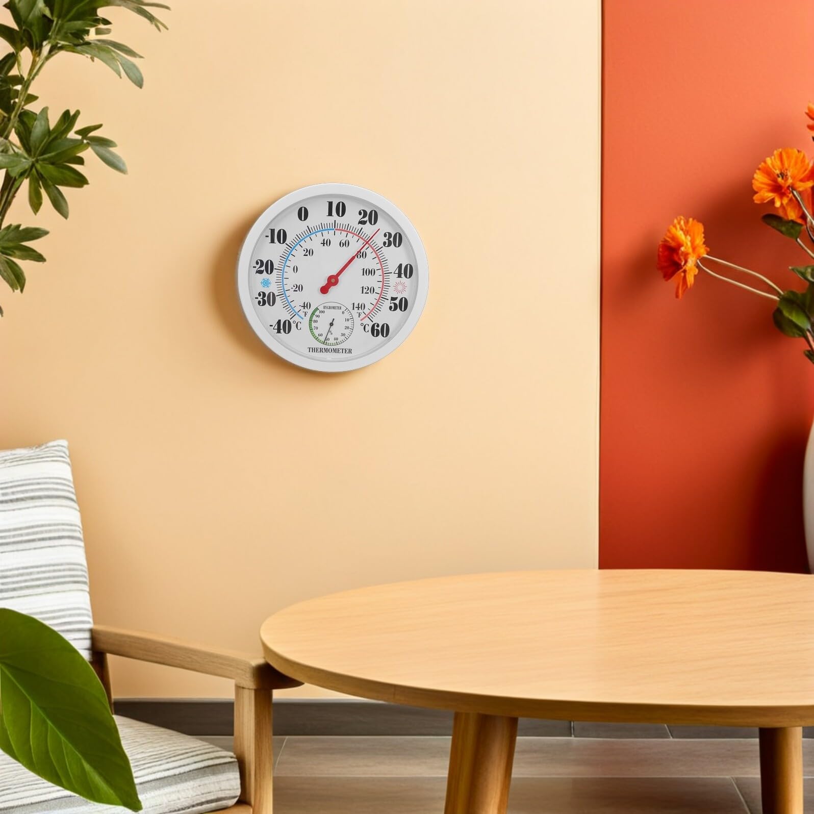 TOYANDONA Termometro da Parete Digitale per Interni e Sauna, Igrometro Display Ampio, Sensore Rapido di Temperatura e Umidità per Controllo Clima Casa e Ufficio
