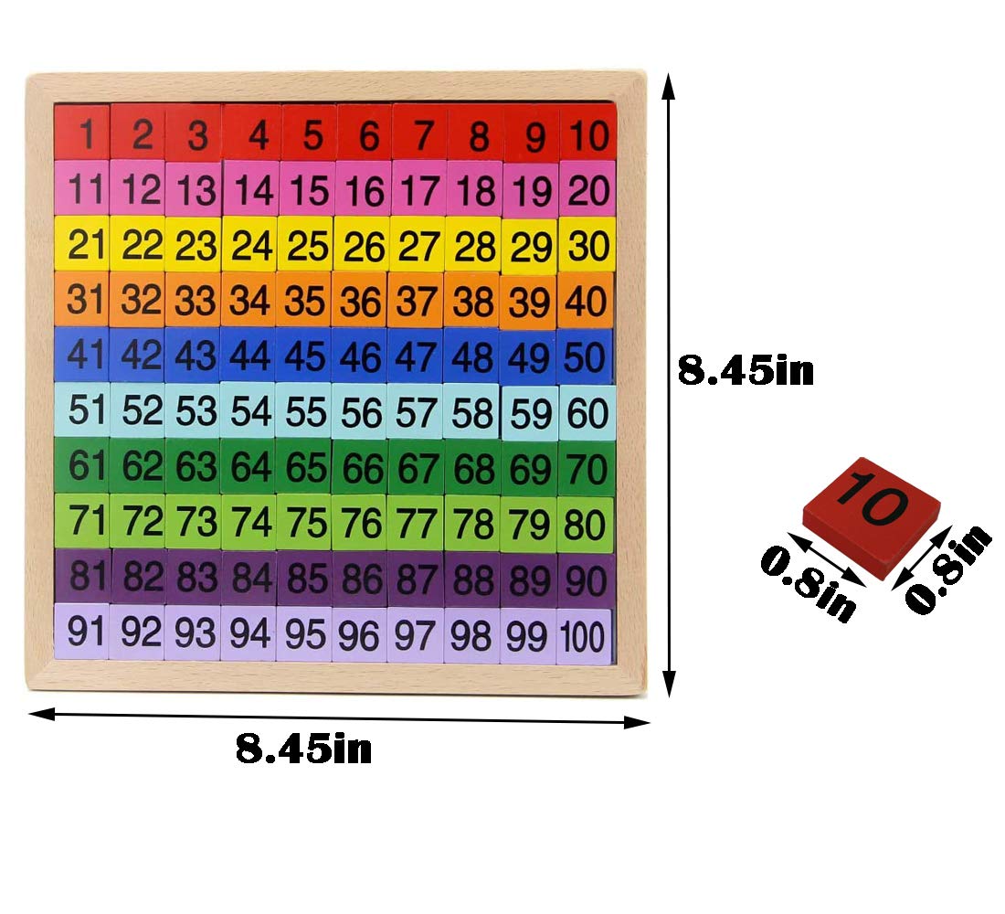 Gioco Educativo Morofme Numeri 1-100 - Tavola Matematica Montessori Legno Per Bambini - Foto 8