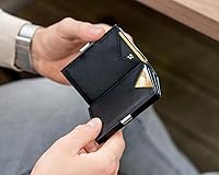 Vista 7 de EXENTRI Multiwallet con clip de bloqueo de acero inoxidable y bolsillo para monedas