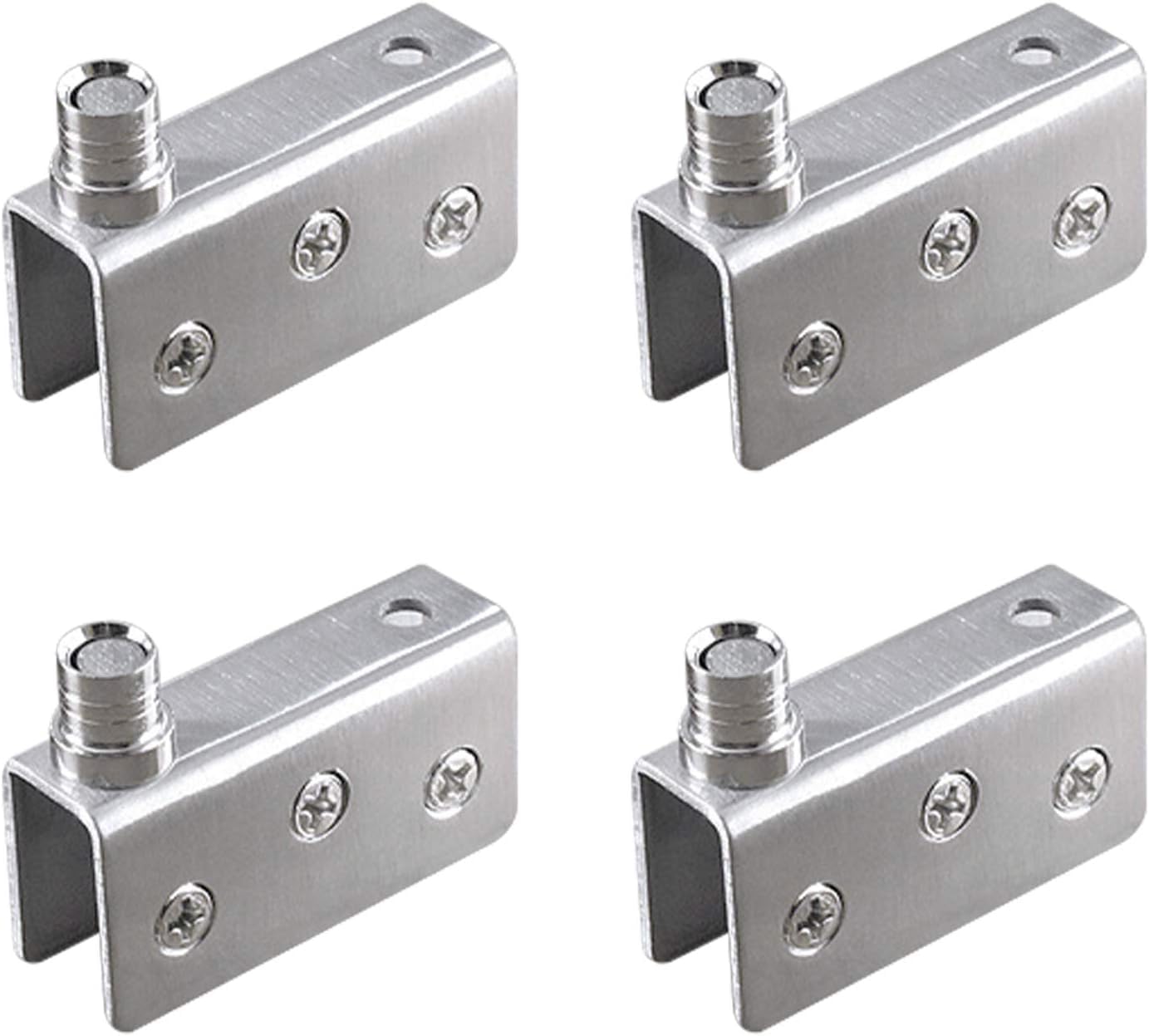 Nviusdsj 8 10Mm Hinges, 4Pcs Frameless Glass Door Pivot Hinges Clips For 10-12Mm Free-Swinging(8 10Mm)
