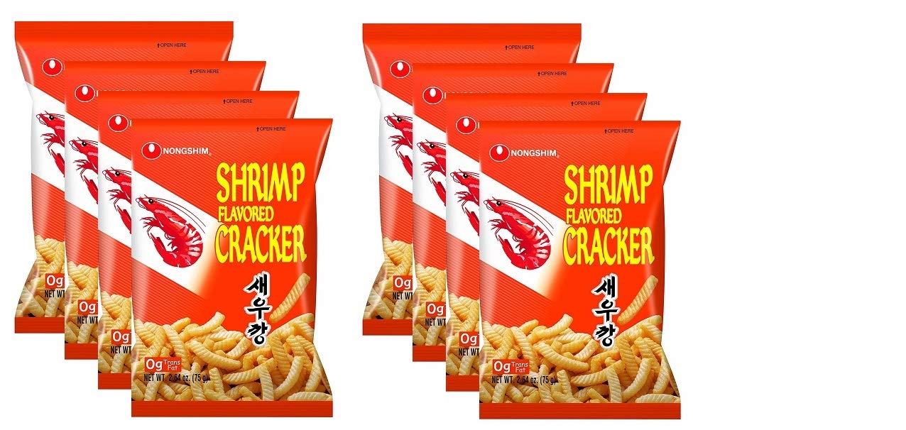 Nongshim Shrimp Flavoured Cracker- 75g (Pack of 8) (Imported)
