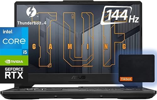 ASUS - Portátil TUF Gaming Full HD de 156 pulgadas y 144 Hz - Intel Core i5 - NVIDIA GeForce RTX 3050 hasta 105 W - Thunderbolt 4 tipo C - Teclado