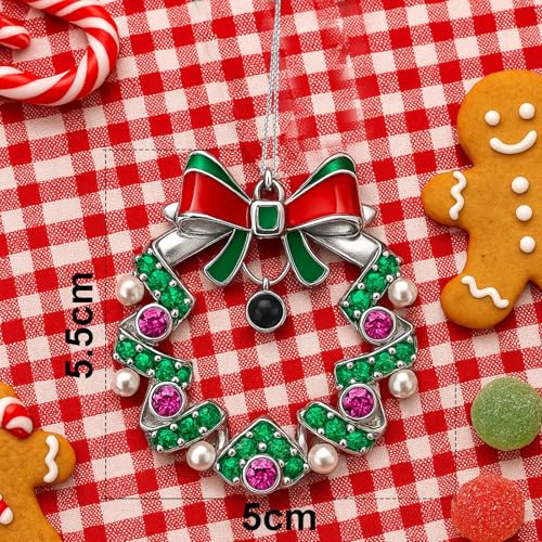 Personalized Christmas Wreath Ornament 2025, Custom Memorial Ornament with Picture Inside, Christmas Tree Hanging Decoration Gifts for Family, Custom Hanging Projection Pendant 2025