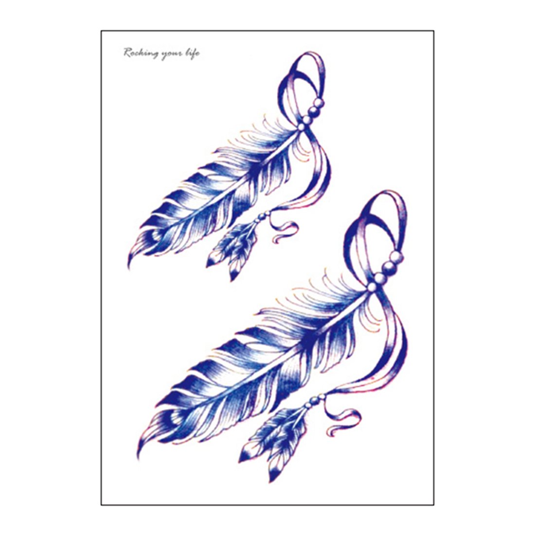 S.A.V.I 3D Temporary Tattoo Big Blue Coloured Peacock Tattoo Sticker Size 15x10cm - 1pc. (560m), Multicolor, 11 g