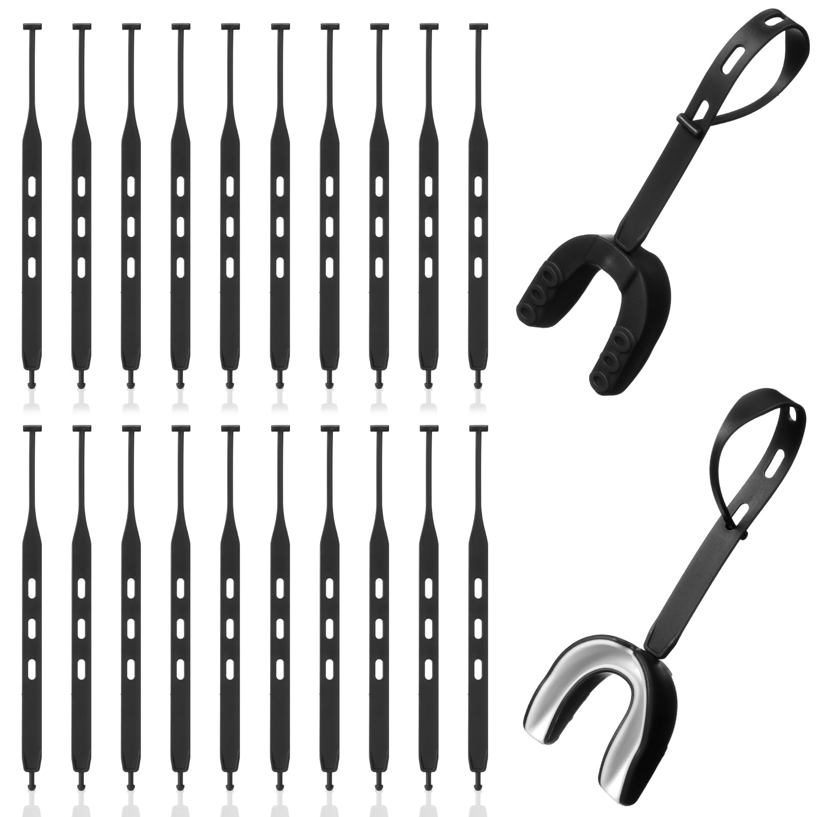 Kingdder 20 Pcs Football Mouth Guard Tether Only Universal Replacement Strap for Mouth Guard for Football Boxing Taekwondo Hockey Basketball Rugby