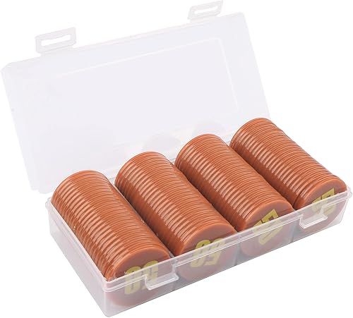 Juego de 100 fichas de póquer  Monedas circulares de plástico de 1.58 pulgadas para juegos y contar, 0.16 oz cada una, accesorios perfectos para el