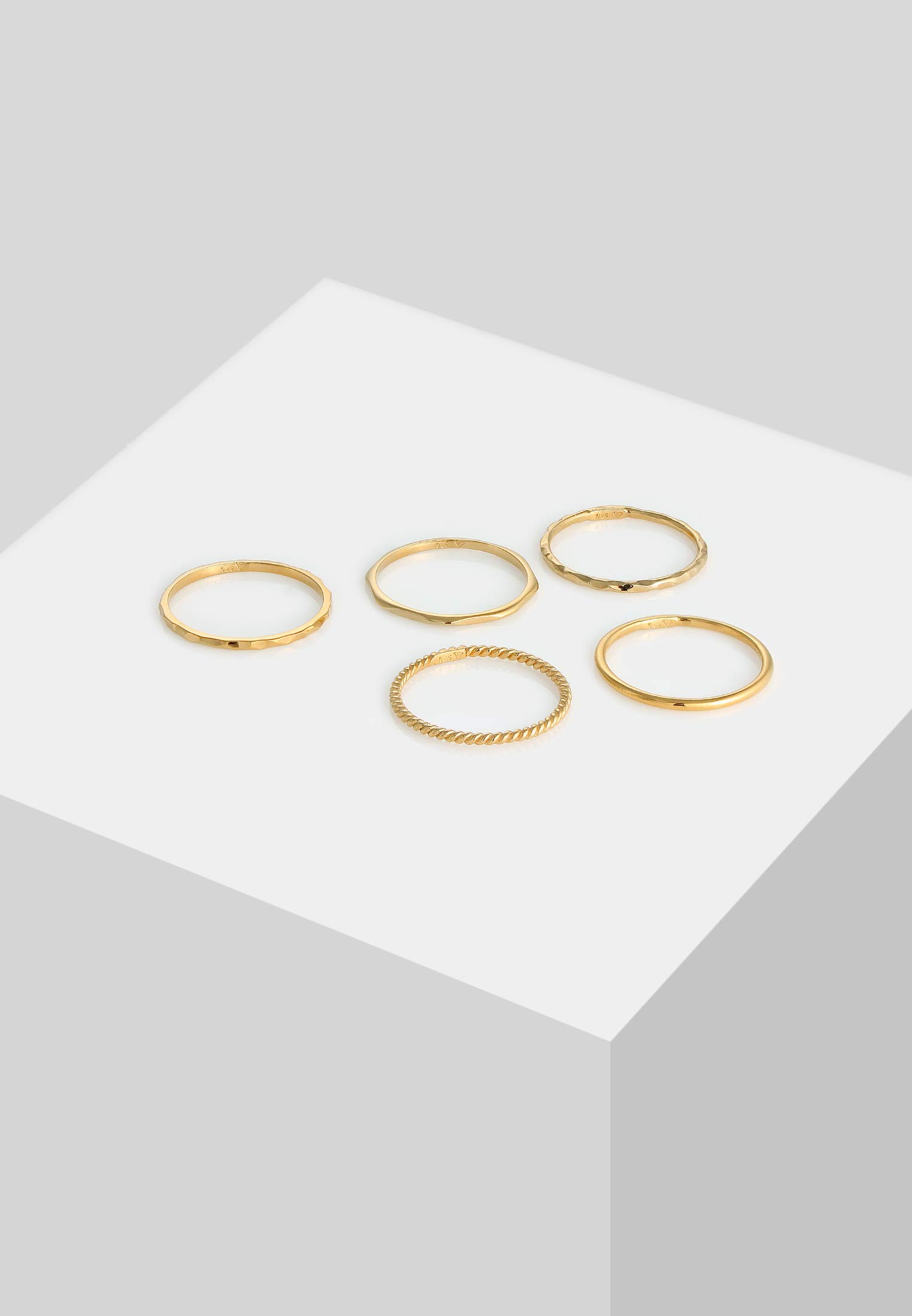 Elli Ring Damen Set Stacking Minimal Trend Blogger Basic 925 Silber