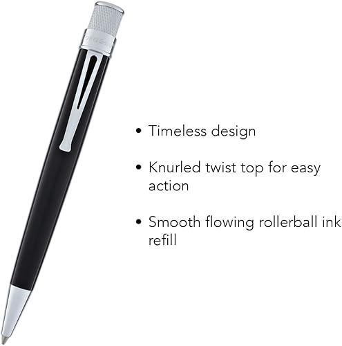 Miniatura 2 de Retro 51 GrabadoPersonalizado Tornado Collection 'Negro' Bolígrafo Rollerball con Caja de Regalo - Grabado Personalizado VRR-1301