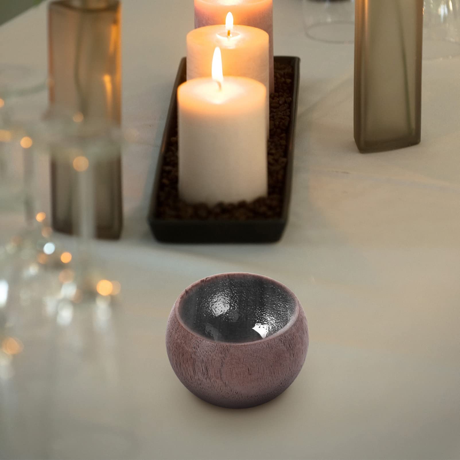 PRETYZOOM 3 STK Diffusor bürogadges Wohnzimmer Dekoration duftsteine duft Diffuser airpurifyer Holzkohle Verbrennung Weihrauch Wärmer Hausnuss-Duft-Tool Holzverzierung Nussbaum Dark Grey