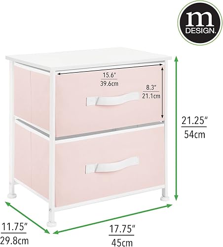 Miniatura 3 de mDesign - Mesita de noche con 2 cajones, estilo torre