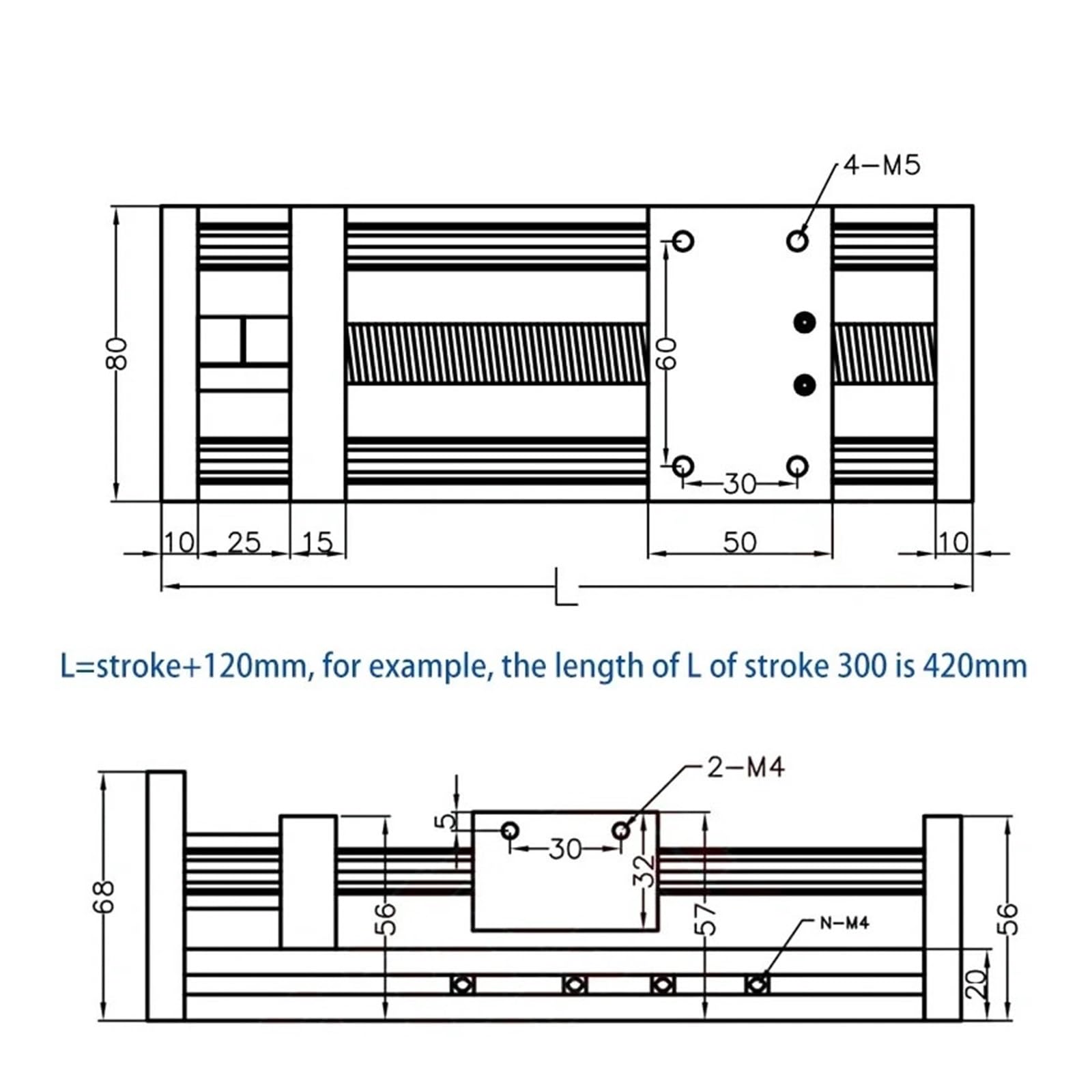 Modulo attuatore lineare Manuale CNC con Guida a ricircolo di Sfere e Guida lineare(900mm Stroke)