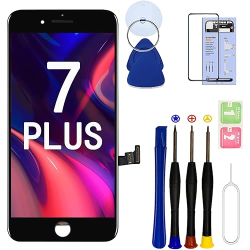 for iPhone 7 Plus Screen Replacement Kit,5.5 Inch 3D Touch LCD Digitizer Display for iPhone 7 Plus,with Repair Tools Kit (Black)…