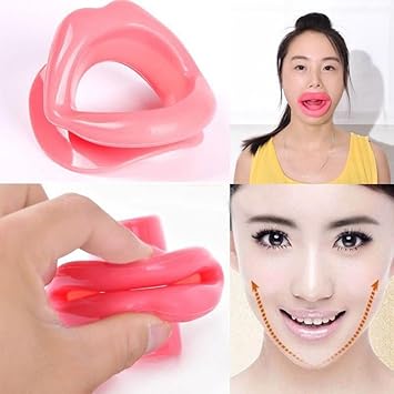 Generic Silicone Rubber Face Slimmer Exerciser Mouth Muscle Tightener Anti Aging Anti Wrinkle Chin Massager (Medium)