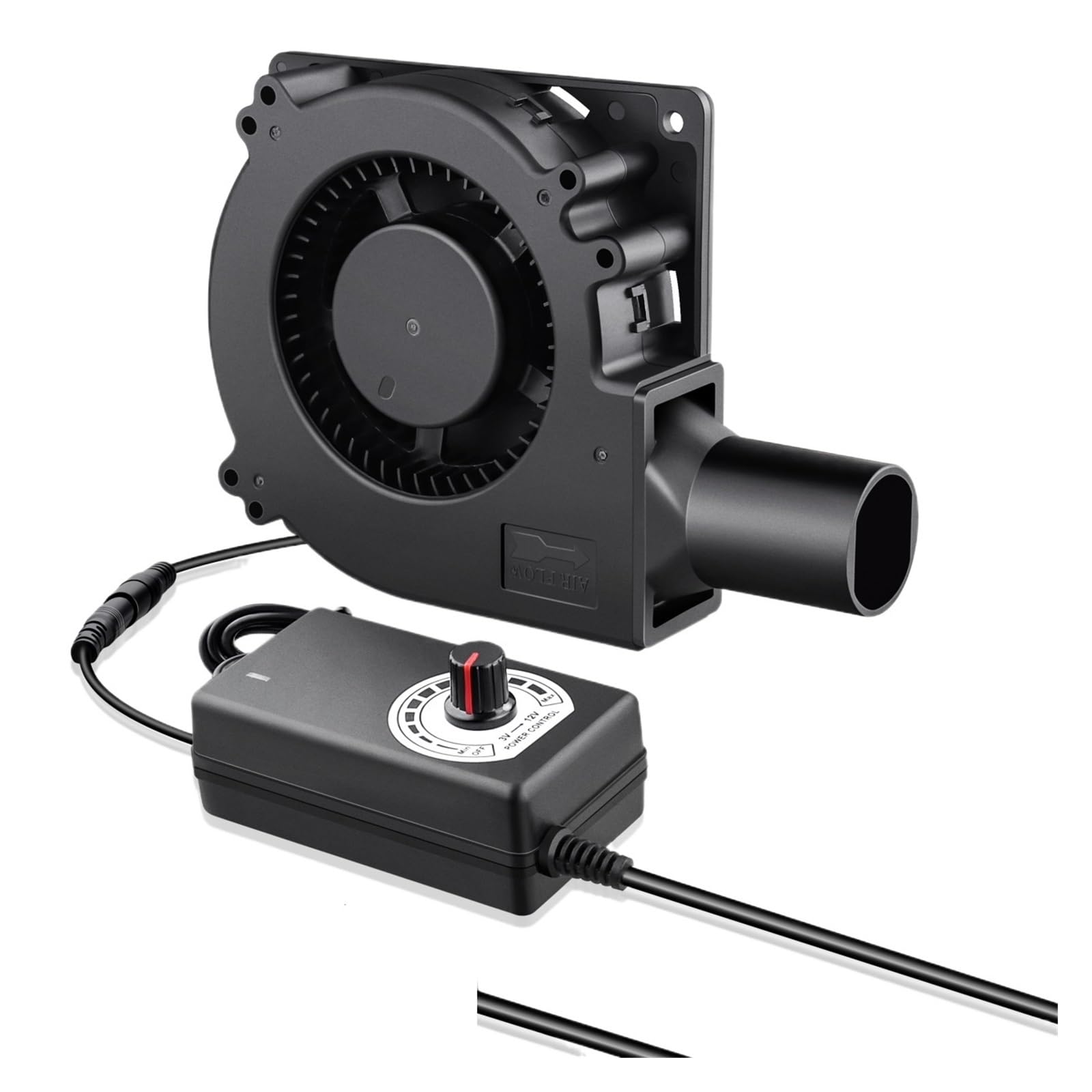 Wentylator Kulowy Promieniowy DC 12V 120x32MM Przenośna Dmuchawa Przemysłowa 12CM Big Air Turbo Z Zasilaczem Do Grillowania, Nadmuchiwane Zabawki Lekkie I PrzenośNe