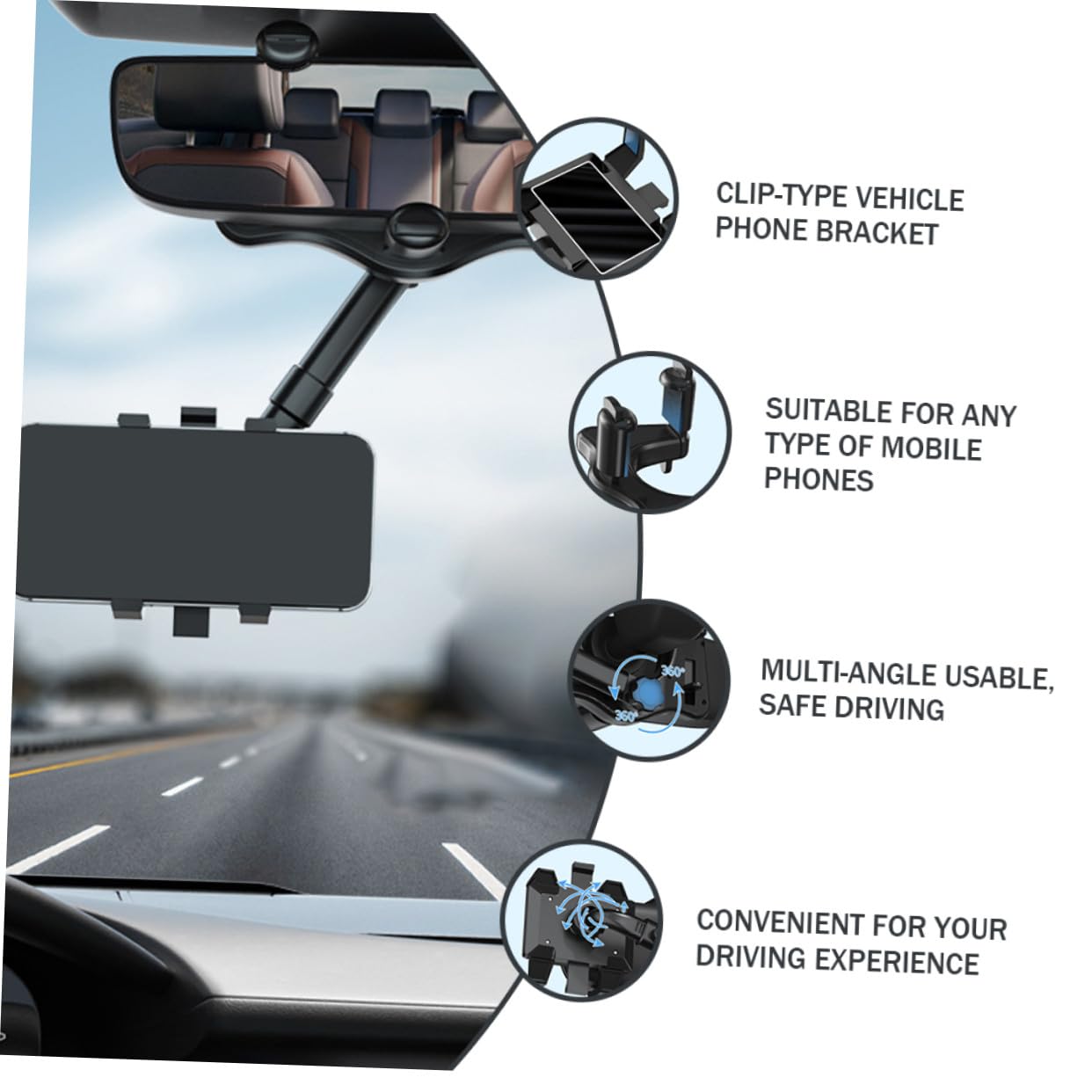 Tofficu Soporte Móvil para Coche de Tablero Soporte para Teléfono Compatible con Navegadores Color Negro Instalación Estable y Protección del Dispositivo