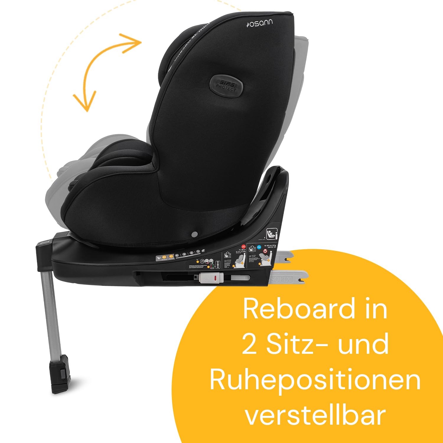Osann One360 SL mini Kindersitz, 360 Grad drehbar, 40-105 cm | Reboard bis 4 Jahre, Isofix & Standfuß, Seitenaufprallschutz, EasyAdjustSystem, verstellbare Kopfstütze