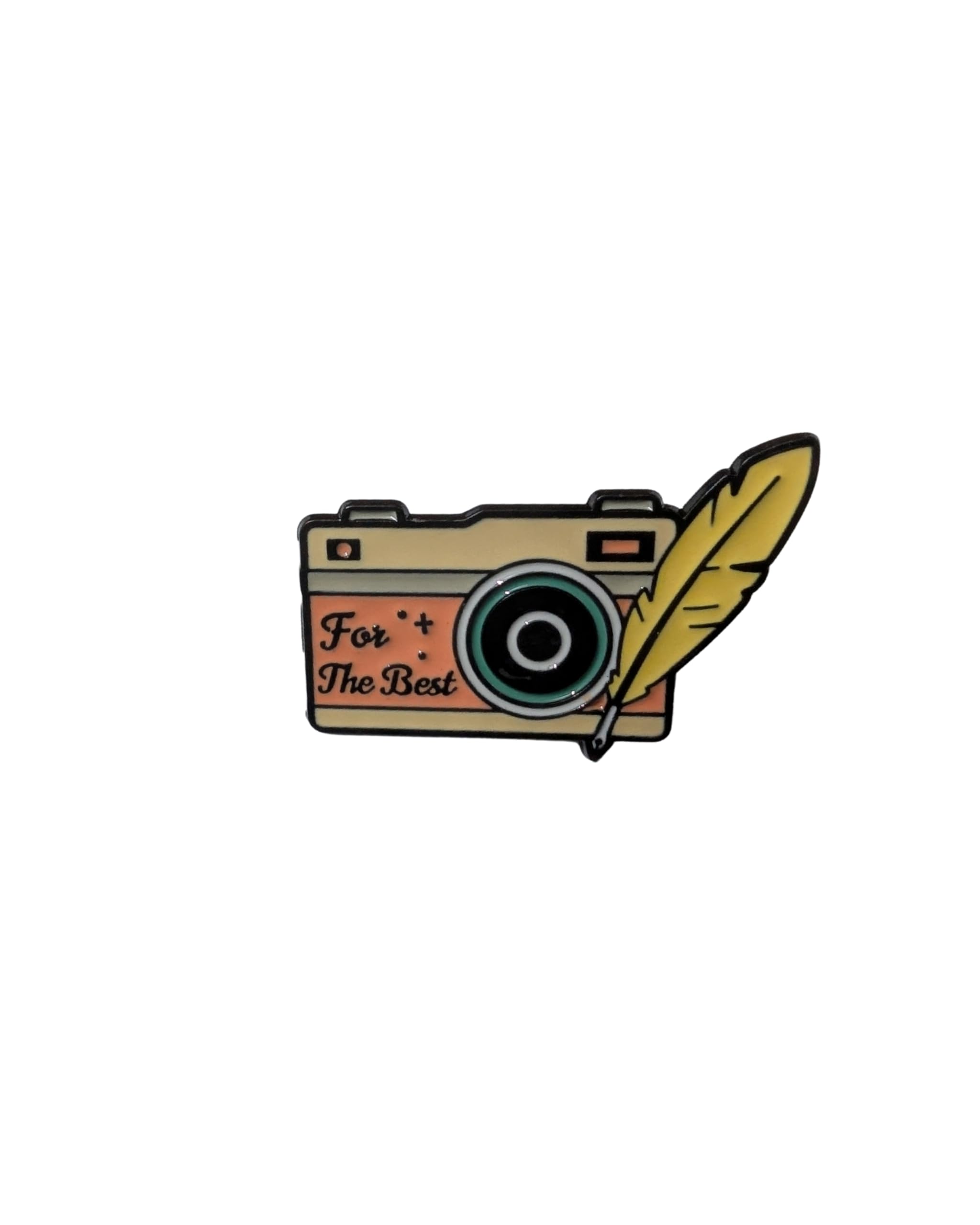 Vintage Camera Enamel Pin with Feather-picture-25