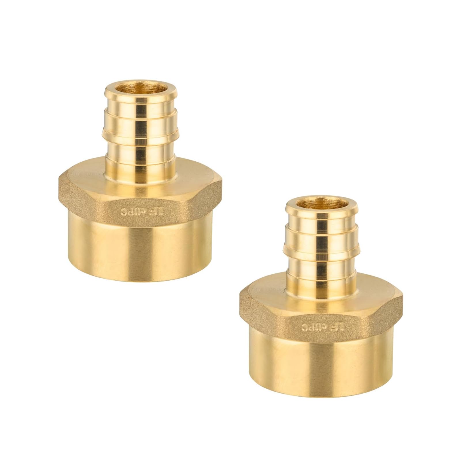 Paquete de 2 Accesorios PEX-A, PEX de 3/4 de Pulgada x NPT Hembra de 1 Pulgada, Accesorios de expansión roscados Hembra de latón para tubería PEX A, ASTM F1960, Cobre (PEX1960135-2Pack)