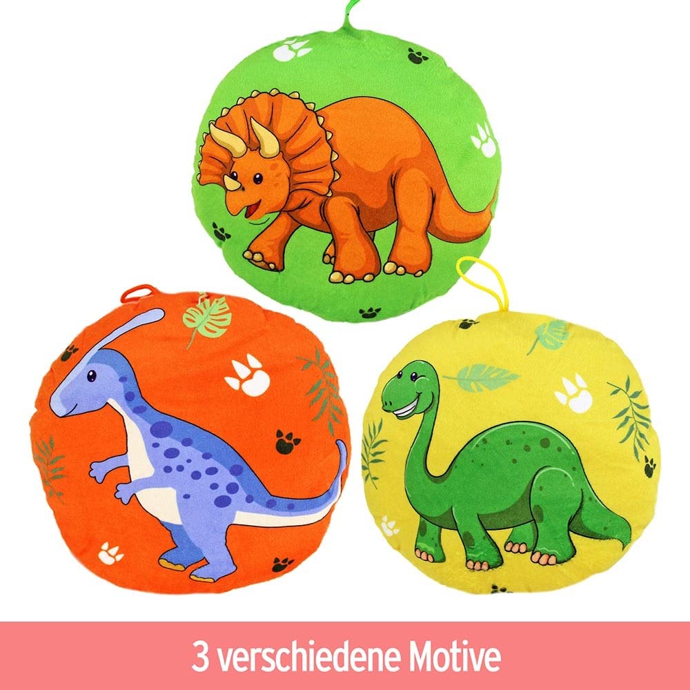 BEMIRO Dino Kissen aus Plüsch ca. 20 cm Dinosaurier Kissen Dekokissen