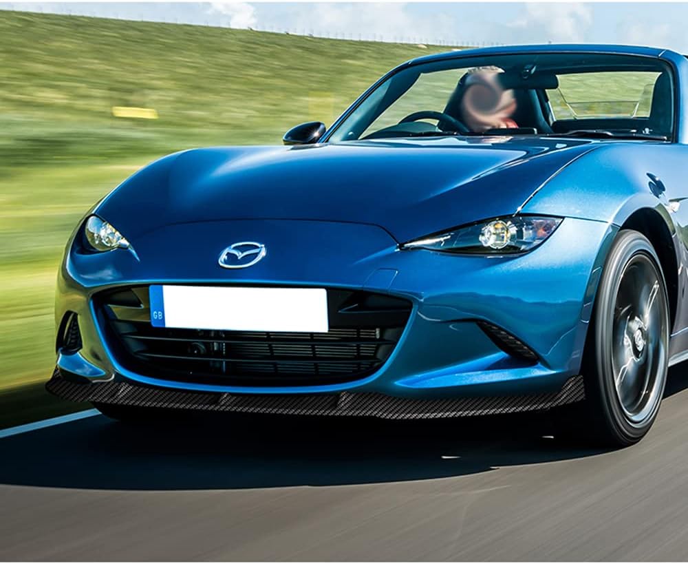 Front Bumper Lip fit for compatible with 2016-2021 Mazda Miata MX-5, Front Bumper Lip Spoiler Air Chin Body Kit Splitter, 100% Real 3K Carbon Fiber, (MP-Style)