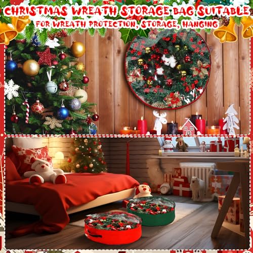 image for Aliceset 4 Pack Wreath Storage Containers, Christmas Garland Storage B