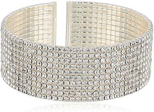 Anne Klein Classics Silvertone Crystal Cuff Bracelet