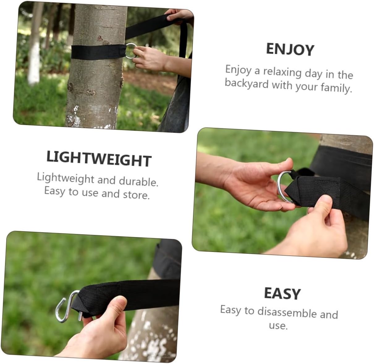 6pcs Hammock Ropes Swing Hanging Strap Kit Swing Lines for Outdoor Tree Straps for Hammock s Hooks for Camping Garden Patio
