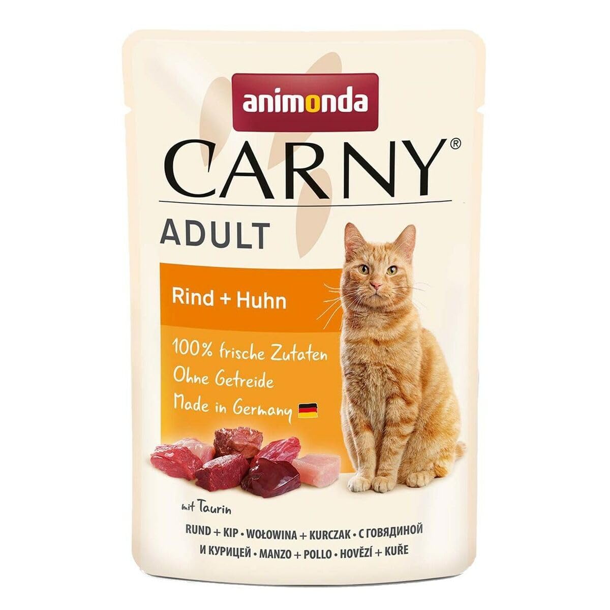 Animonda Cat Portionsbeutel Carny Adult Rind + Huhn 85g (Menge: 12 je Bestelleinheit)