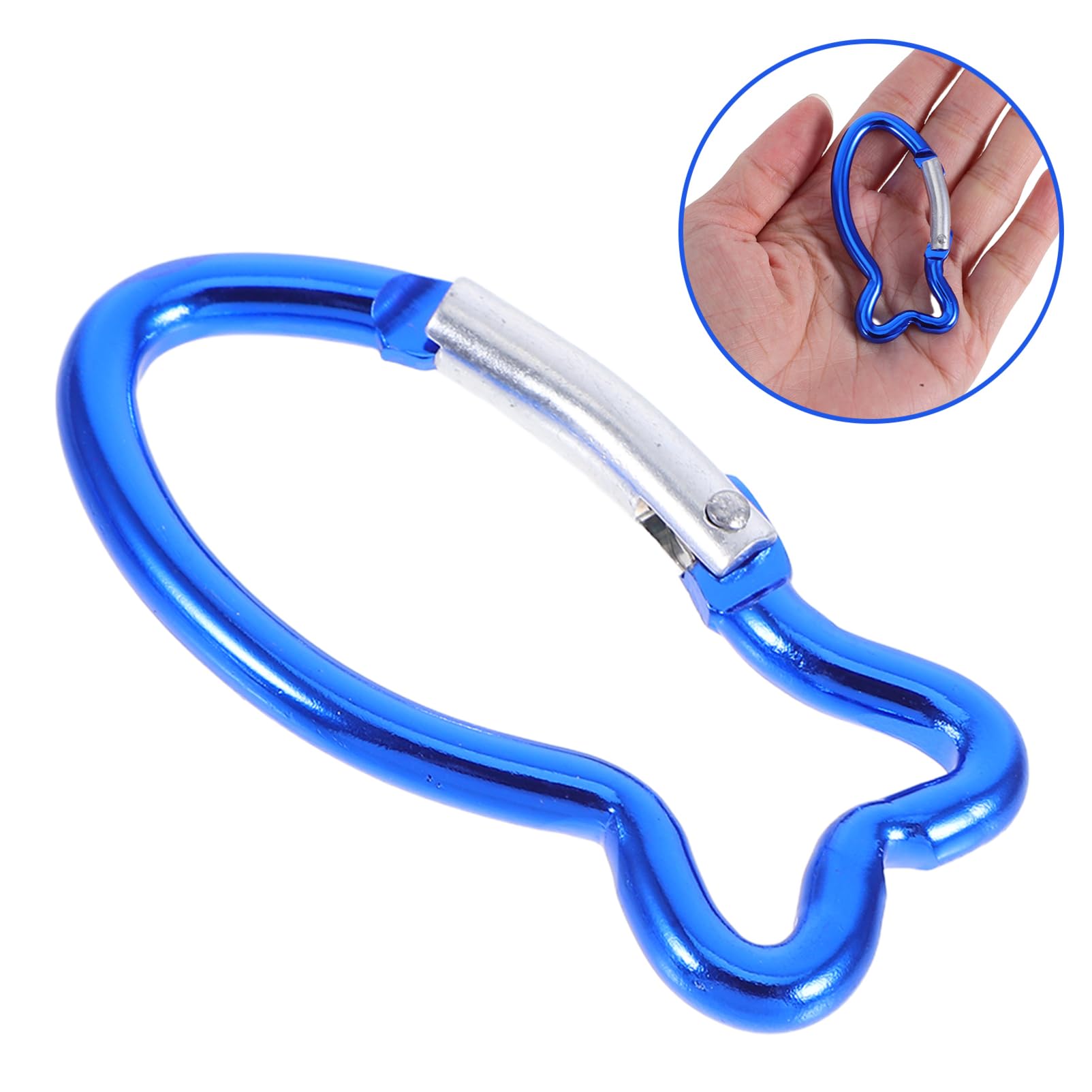 Toyvian Fischform Karabiner Clips Praktische Sicherheitskarabiner Für Camping Klettern Und Outdoor Aktivitäten Blau Leicht Und Tragbar Für Schlüssel Und Rucksäcke