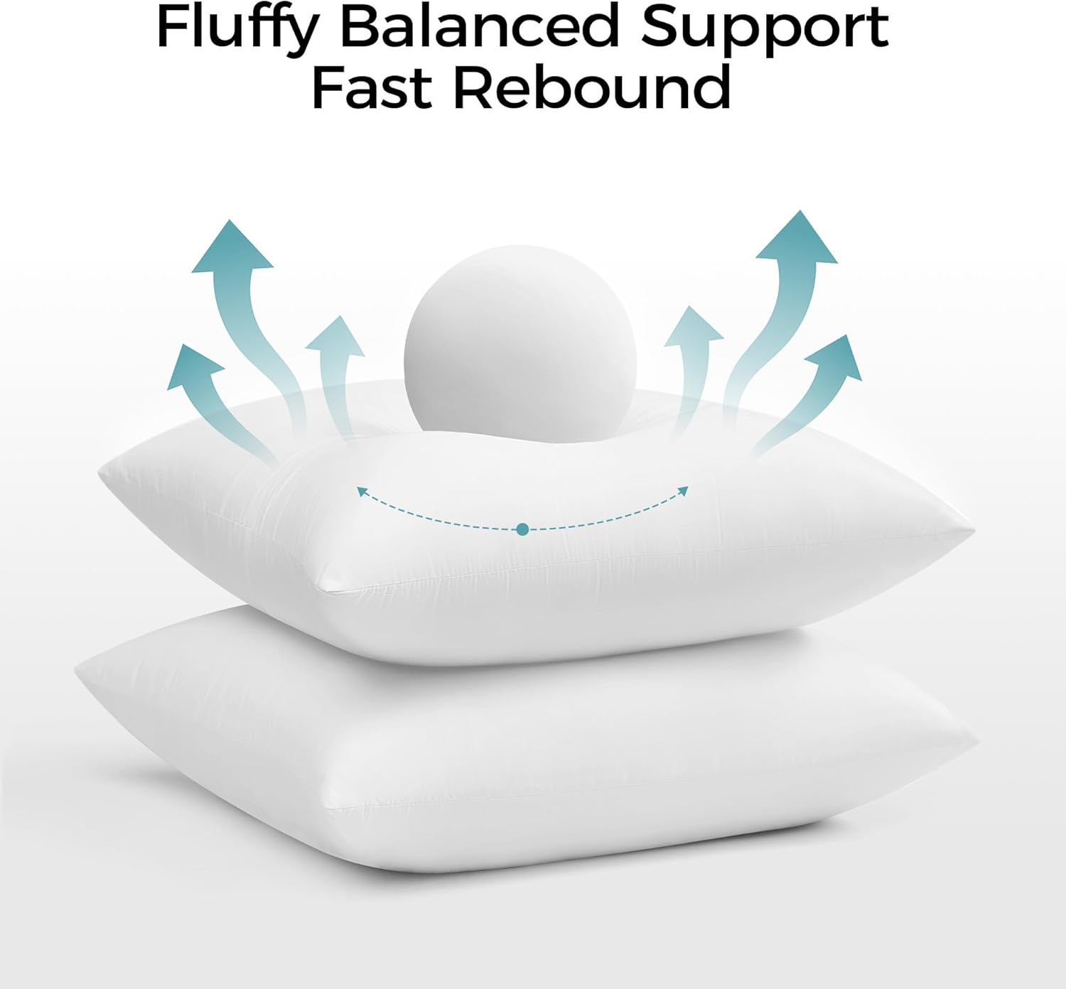 puredown® 24x24 Throw Pillow Inserts, Pack of 2, Indoor Decorative Down Alternative Throw Pillows for Couch, Sofa & Bed – Supportive & Fluffy - Image 2