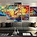 VVSUN Moderne Leinwand Wandkunst Bilder Wohnkultur/5 Tafeln Bunte musikalische Klaviernotizen Malerei/Modulares HD-gedrucktes Poster/30x50 30x70 30x80cm (kein Rahmen)