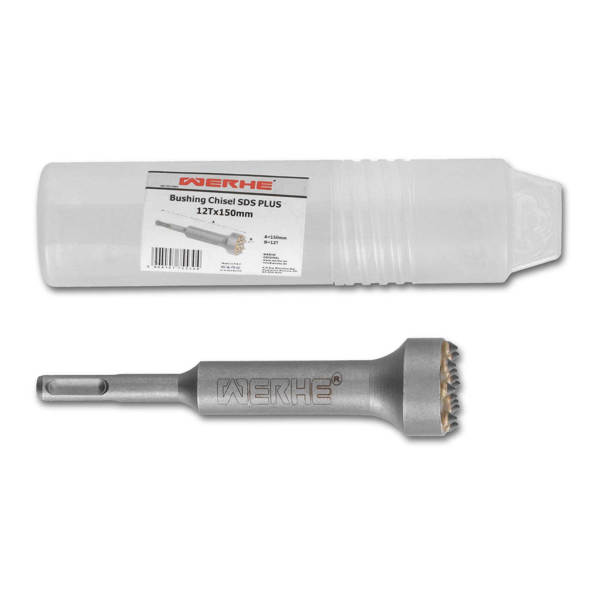 Scalpello a punte WERHE SDS PLUS 12 denti, 150 mm – Per la lavorazione di calcestruzzo e pietra