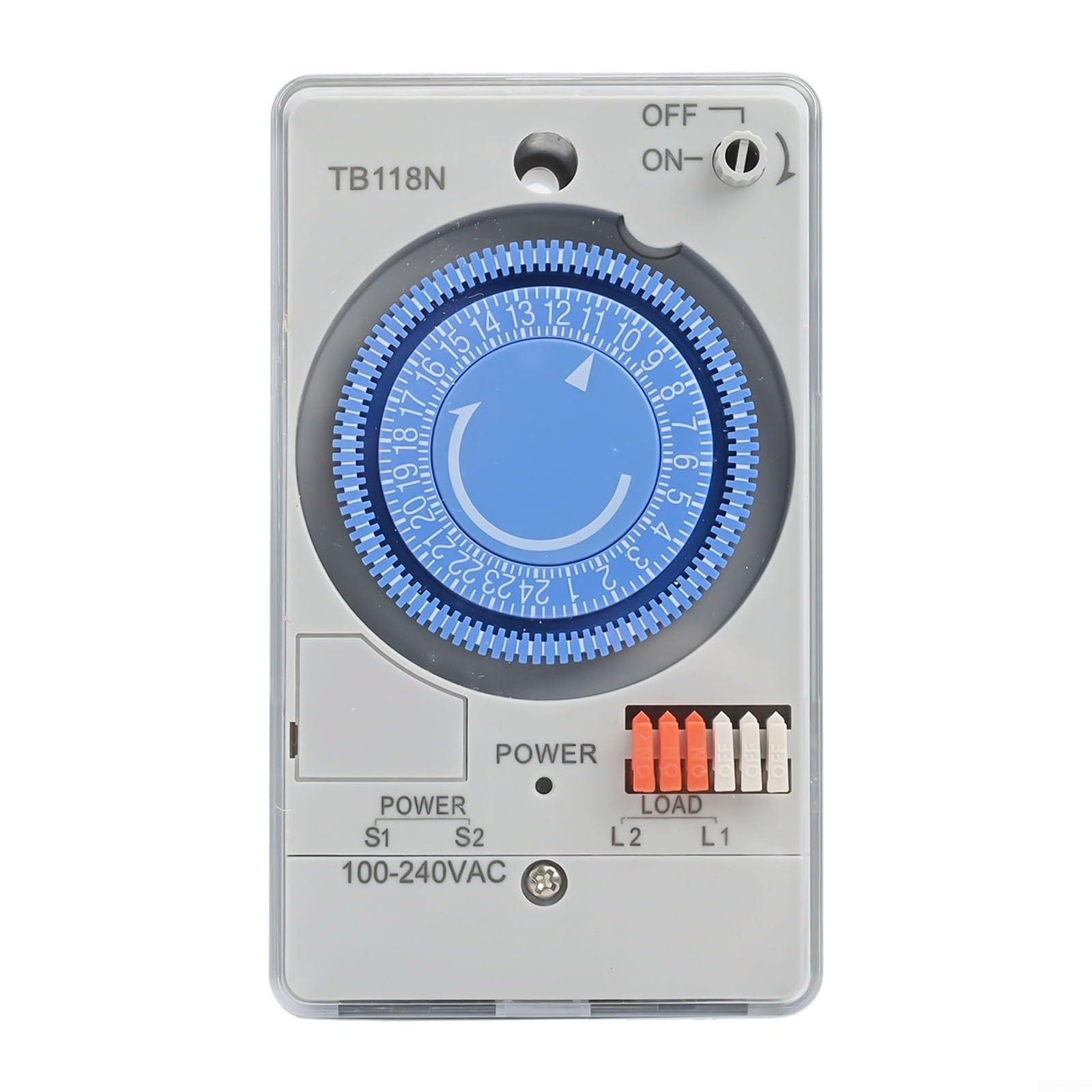 Temporizador mecánico TB118N para automatizar el hogar y programar luces de 24h