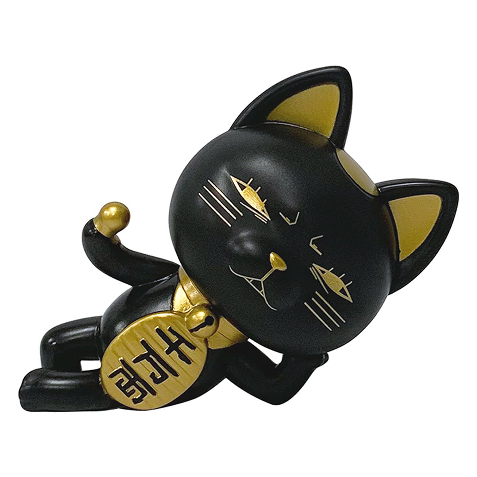 Wahatar ターボババア ダンダダン フィギュア 招き猫 9/18cm かわいい塗装済み完成品 置物 卓上インテリア 車載用置物 飾り物 コスプレ 小物 萌えグッズ プレゼント コレクタードール 装飾品 (9cm横になる,ブラック)