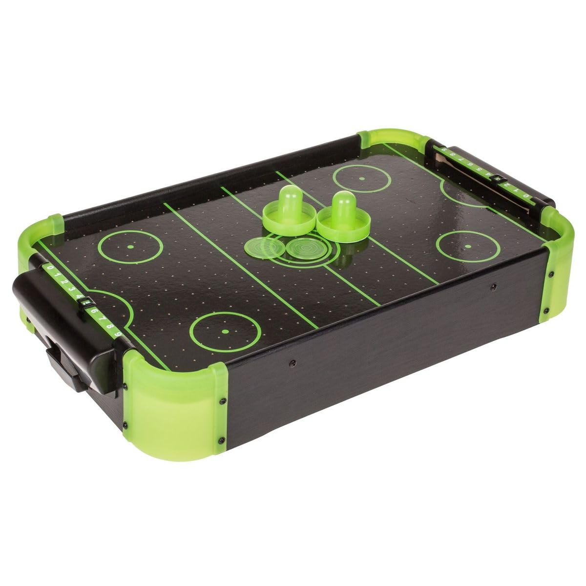 Out of the blue Gioco per feste Air Hockey Mini Airhockey - Set completo per serate in famiglia e feste, 50 x 31 x 9 cm