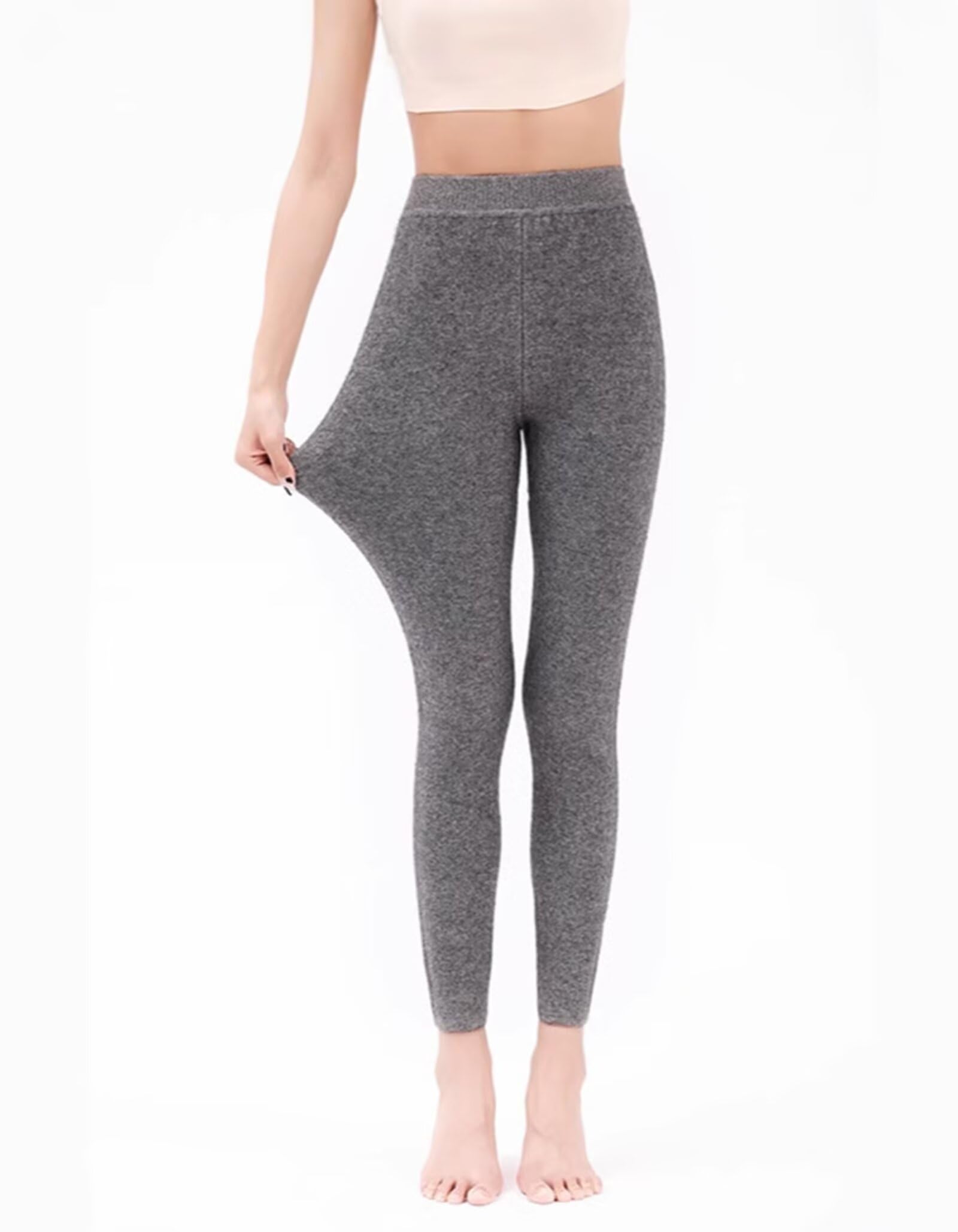 Leggings térmicos de Invierno 100% Cachemira para Mujer, Mallas de Cintura Alta, Pantalones cálidos para la Nieve