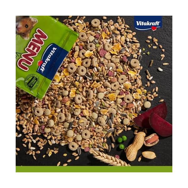 Vitakraft Menu Vital, Hamster Futter, mit Gemüse, mit Nüssen, mit lebenswichtigen Vitaminen und Mineralien, ohne Zusatz von Zucker und Getreide (1x 1kg) – Bild 4