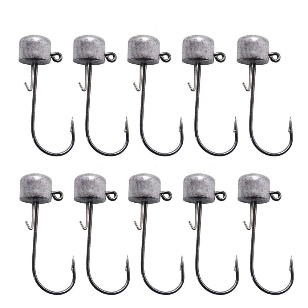 Laxygo 10pcs Ned Rig Jig Head Finesse Mushroom Jig Heads for Soft Plastic Bait